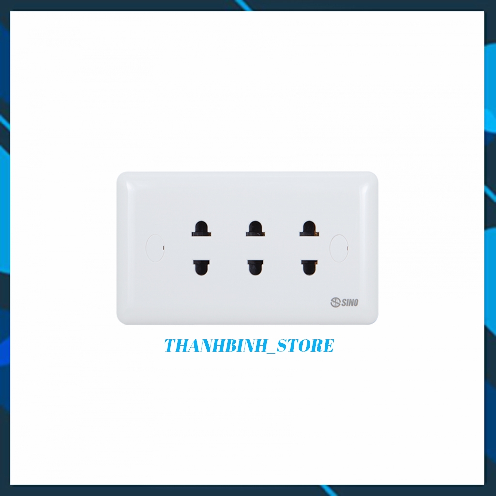 MẶT ĐIỆN 3 Ổ CẮM 2 CHẤU 16A- SINO S19