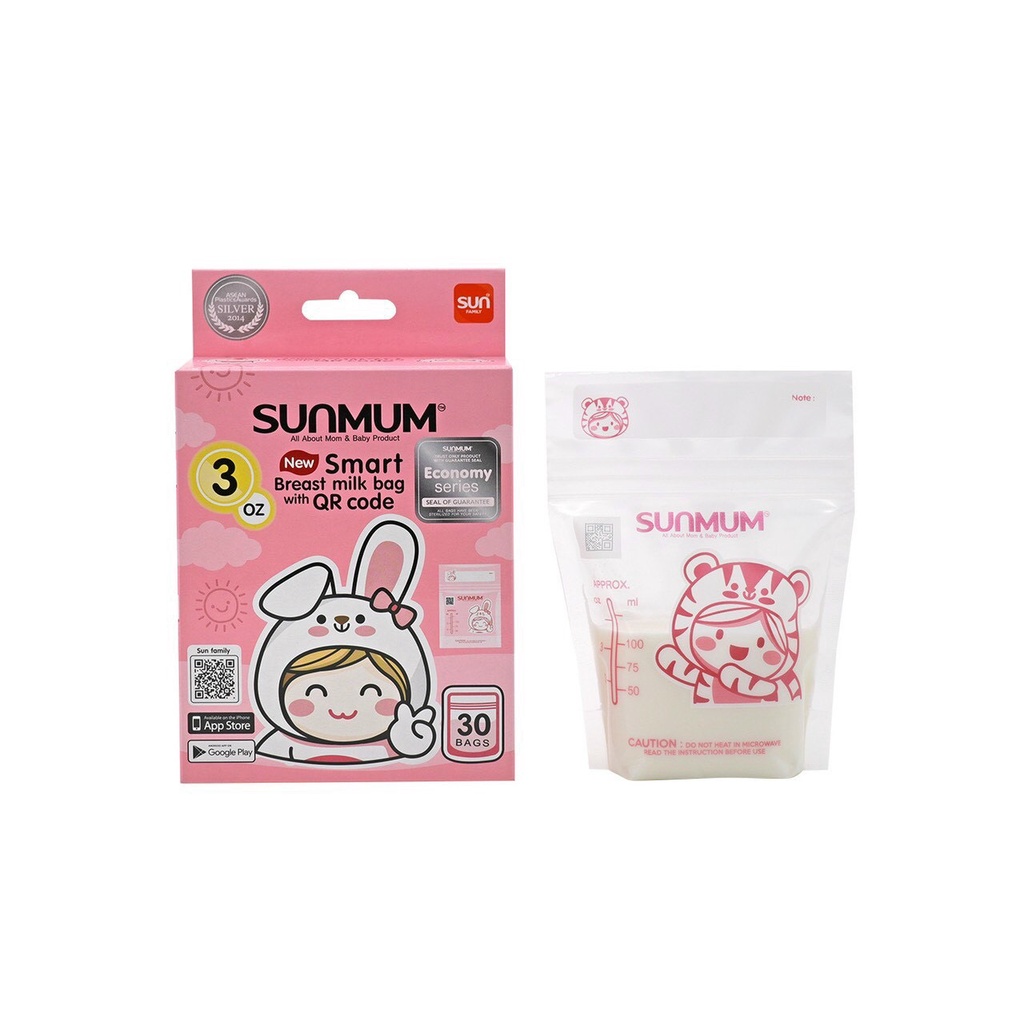 Túi trữ sữa Sunmum chính hãng an toàn tiện lợi với dung tích 100ml/150ml/250ml
