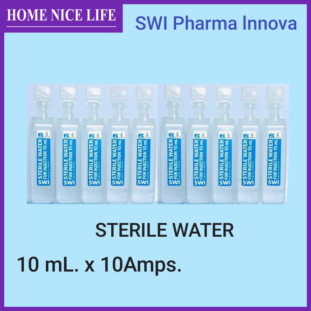 Sterile Water น้ำกลั่น หลอด ขนาด 10mL. x 10Amps.Exp.2025 Lazada.co.th