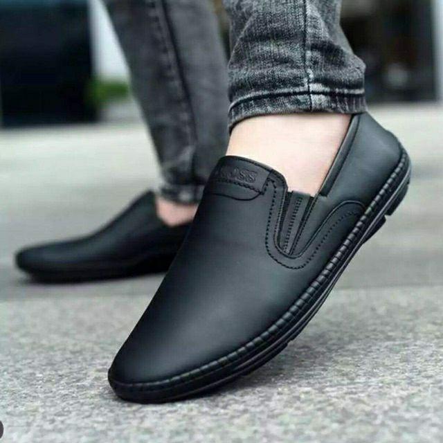 Giày lười nam giày nam da bò nguyên tấm trẻ trung phong cách