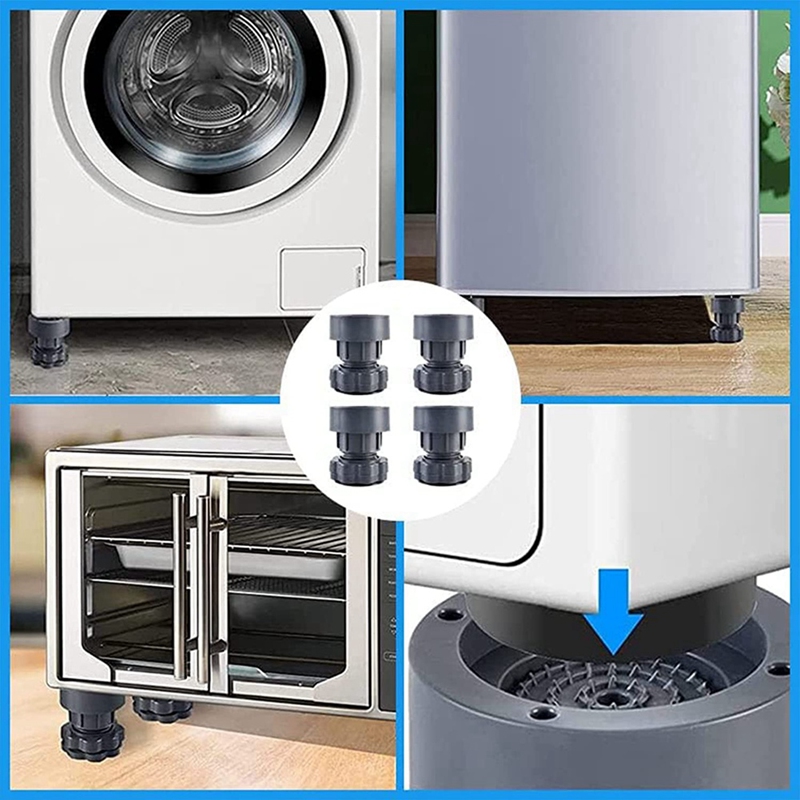 Adjustable Height Washing Machine Support Gray Adjustable Machine Support Anti Vibration Washing Machine Foot Pad, Washing Machine Rubber Feet Pad 4PCS