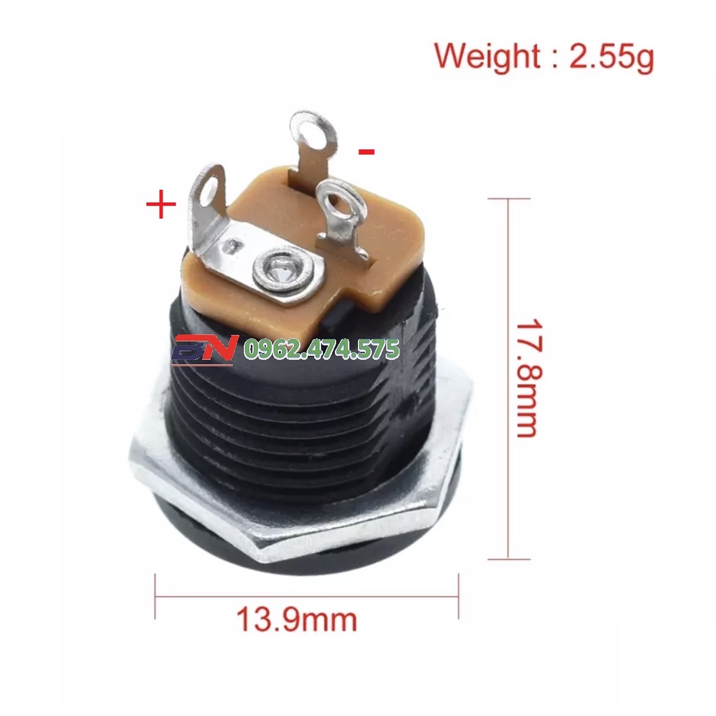Jack Nguồn DC Cái Tròn 5.5 * 2.5mm.
