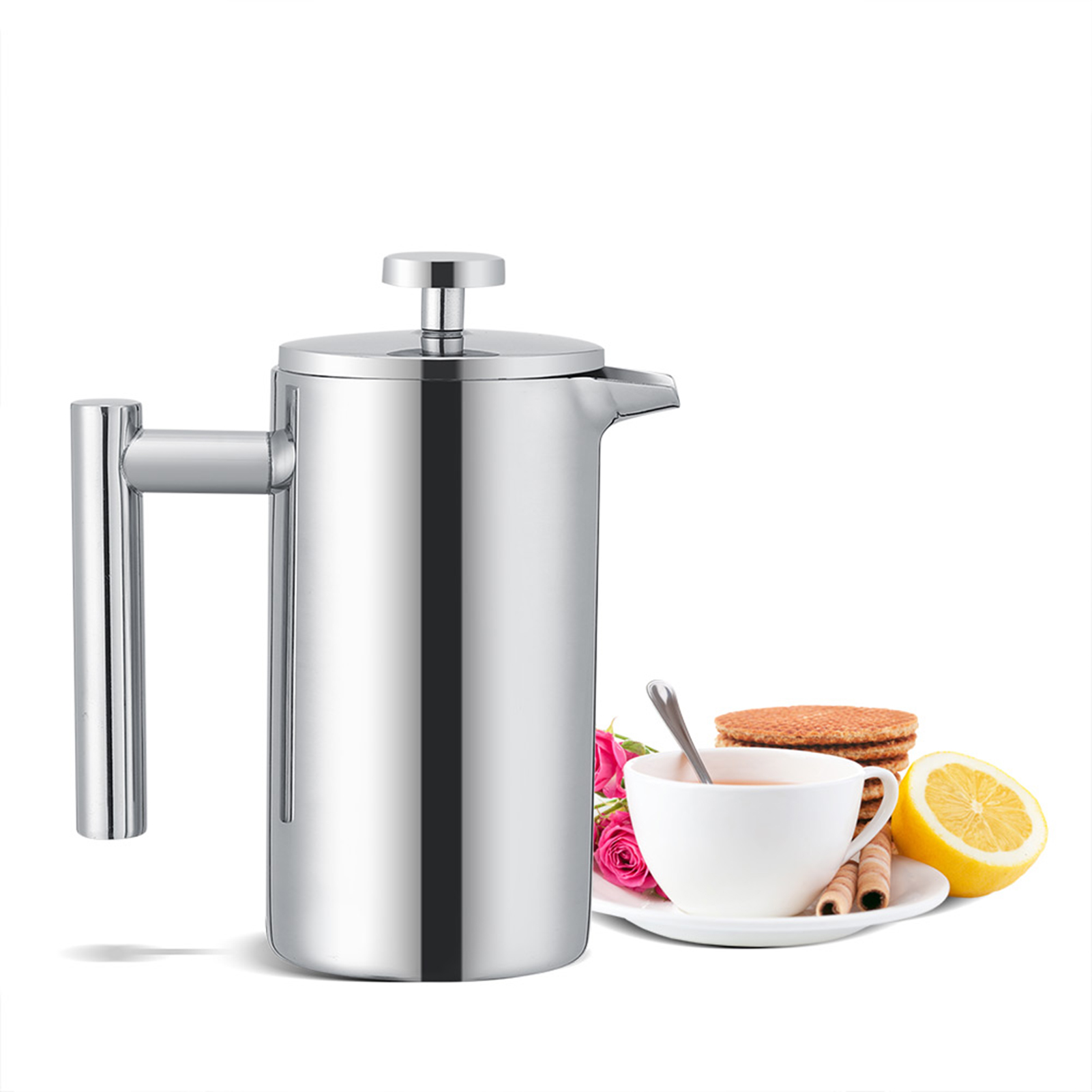 350ml đôi tường thép không gỉ Máy pha cà phê pháp phích điện pha trà ép với bộ lọc