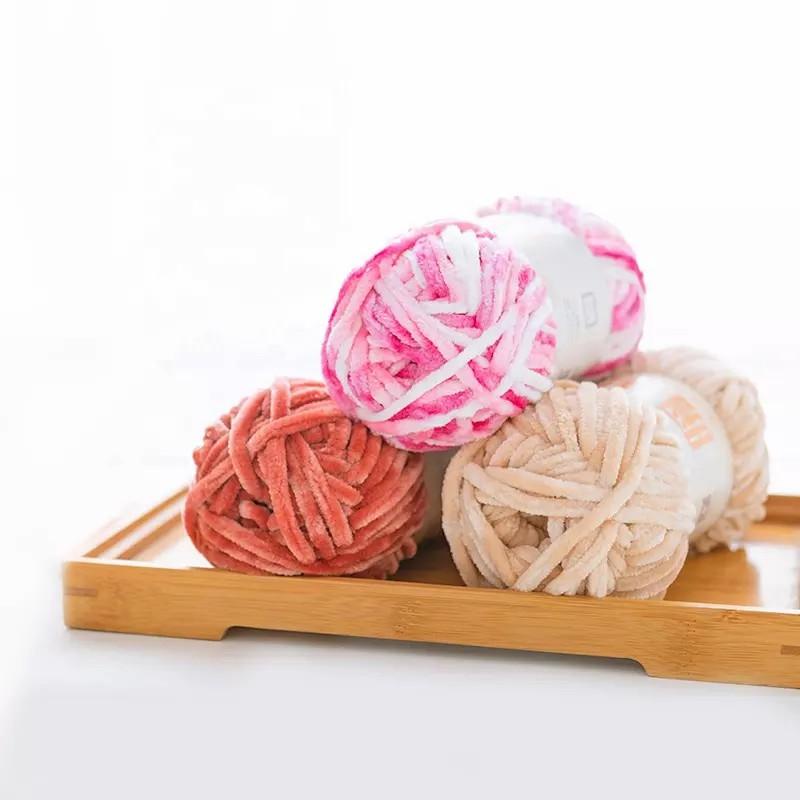 Len nhung Chenille sợi mềm mịn cuộn 100gr