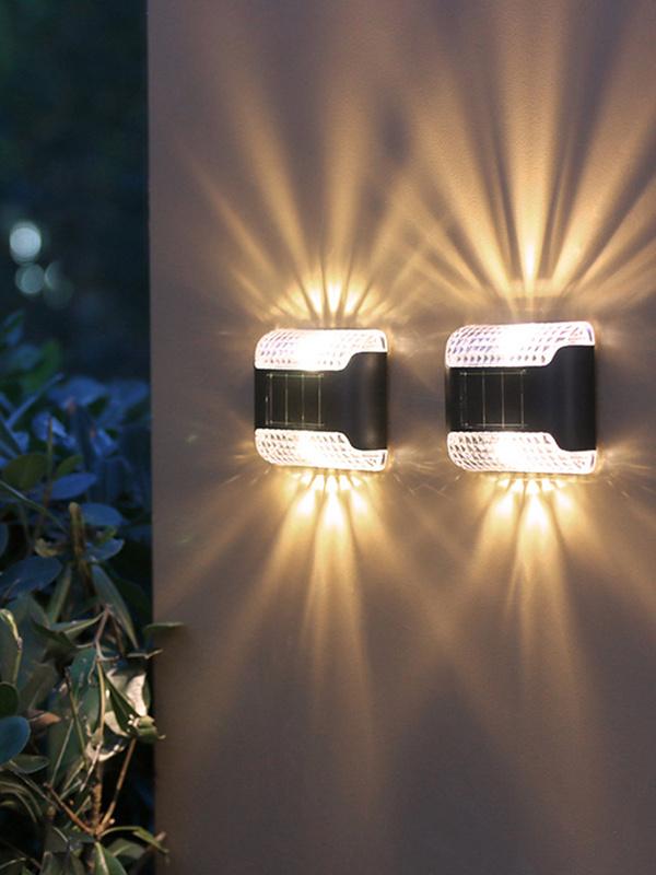 Everso 4 Pack Solar Wall Lights Up and Down Fence Lights Waterproof LED Solar Powered Security Light Solar Wall Lights Wireless Solar Security Lamps Waterproof Solar Wall Lights