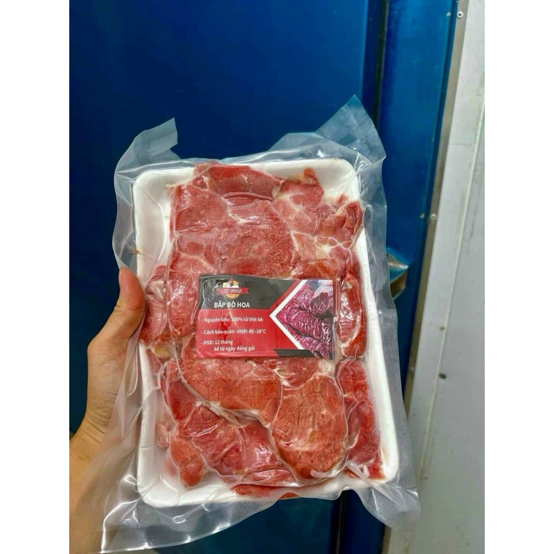 Bắp bò hoa cắt lát khay 500g (giao tphcm)
