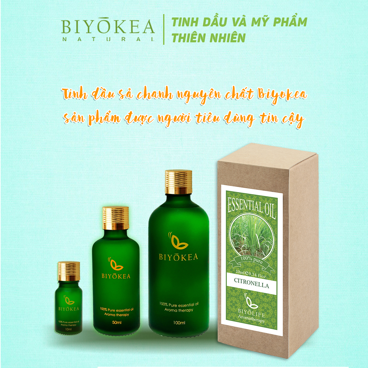 Tinh Dầu Sả Chanh Biyokea 100ml
