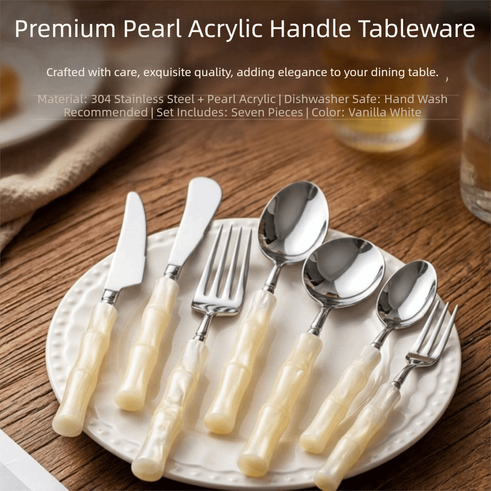 Creative Bamboo Shape Handle Fork and Spoon 304 Stainless Steel Light Design Bamboo Handle Cutlery Elegance Classical Western Dinnerware Flatware Household Goods