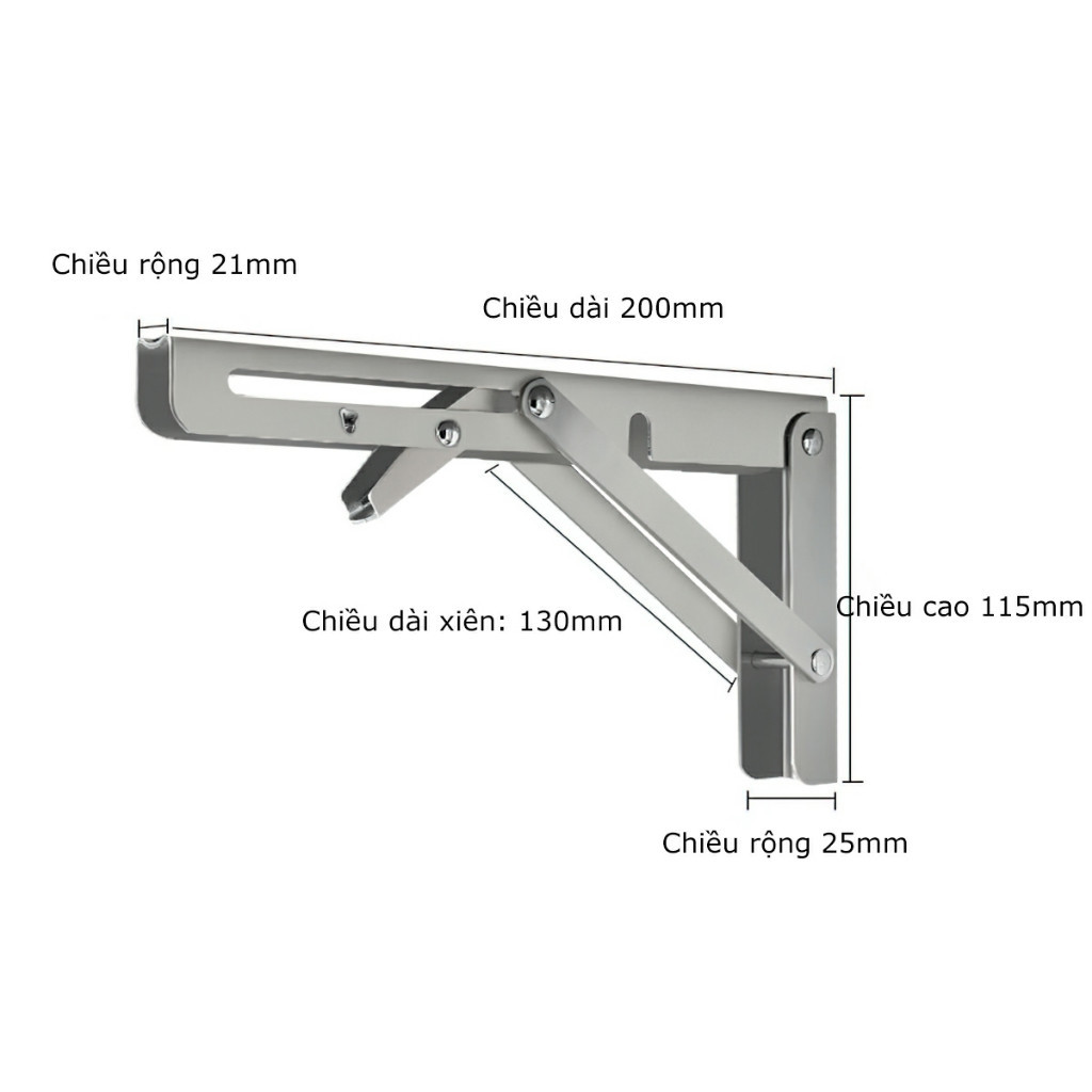 Bản lề gập thông minh 𝐈𝐍𝐎𝐗, Giá Ke đỡ bàn gấp gọn treo tường, Pát ke chữ chịu lực 80kg Candy666