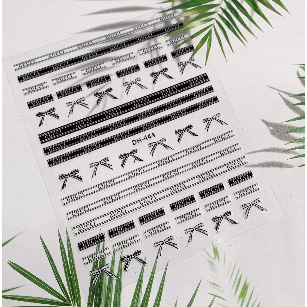 Sticker dán móng Thương Hiệu, Nơ, chữ