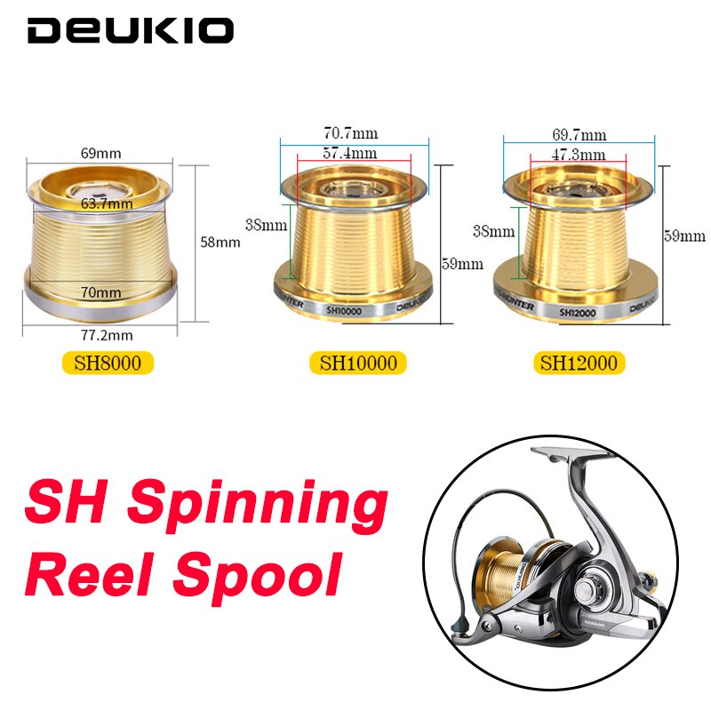 DEUKIO Fishing Reel Spool Modified Metal Micro-Cup For SH8000/10000/12000  Spool 4.6:1 Fishing Line Cup Spinning Reel Essories