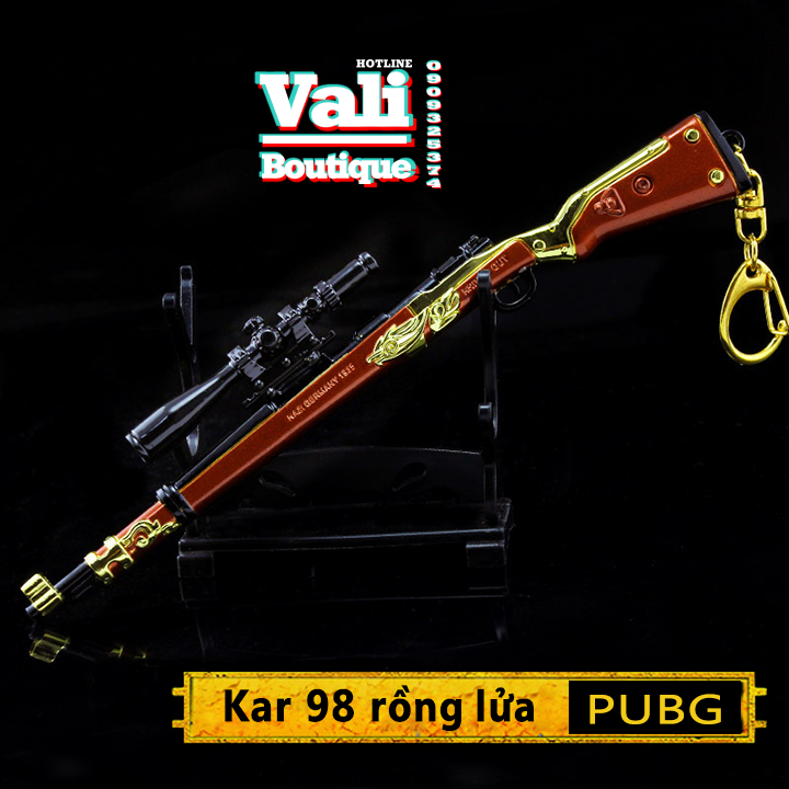 Móc khóa mô hình game PUBG - K98 Rồng Lửa - 18cm