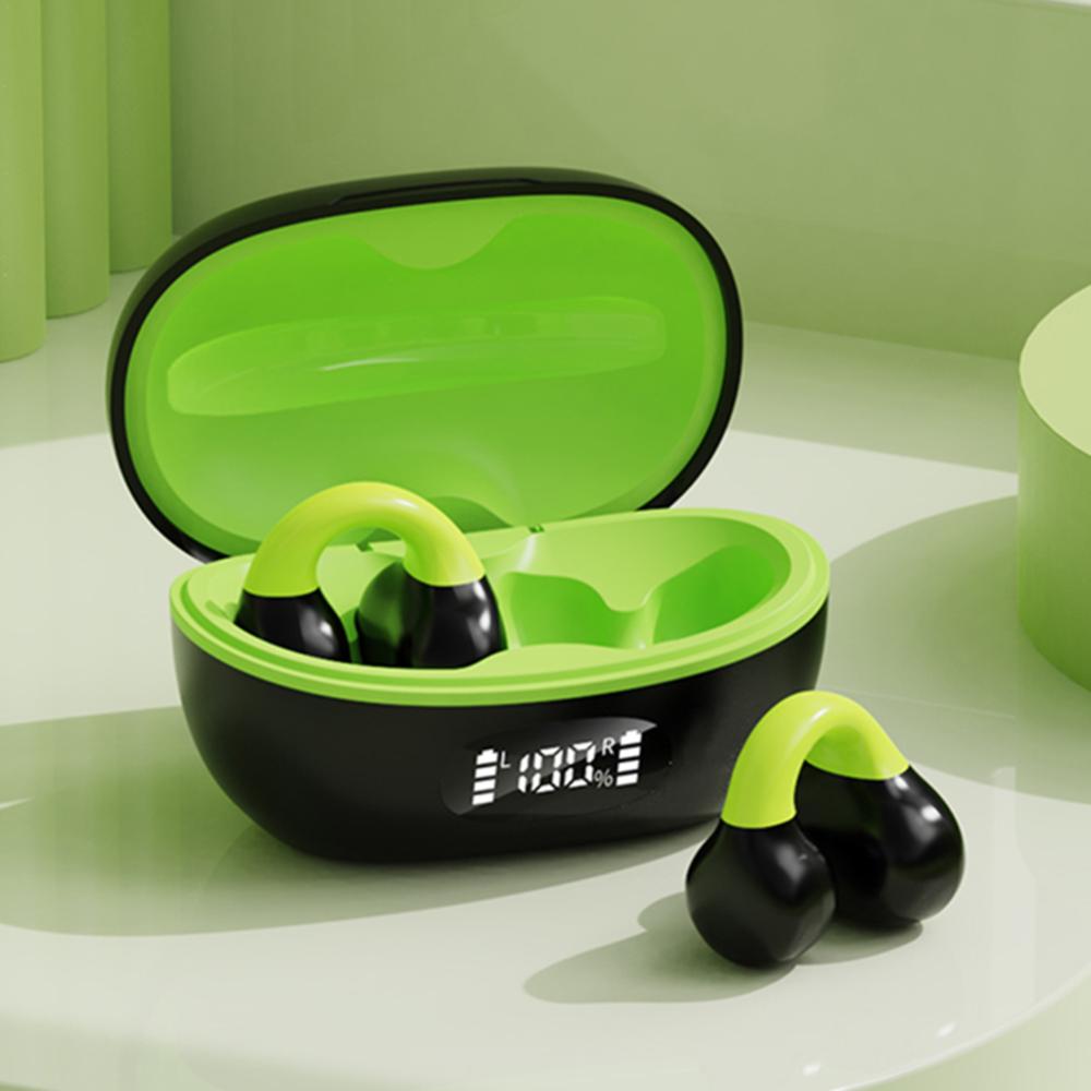 Dẫn truyền âm thanh qua xương Tai nghe nhét tai không dây với Mic Bluetooth tương thích Tai nghe không dây kỹ thuật số sạc trường hợp cho điện thoại thông minh