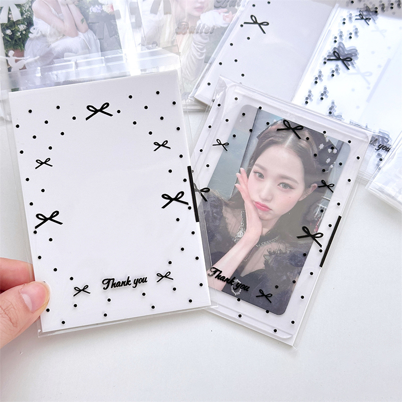 50pcs/pack Clear Photocard Sleeves Self-adhesive Card Cover Idol Photo Packaging Bag Self Sealing Bag Gift Card Protector CVFHHH. 