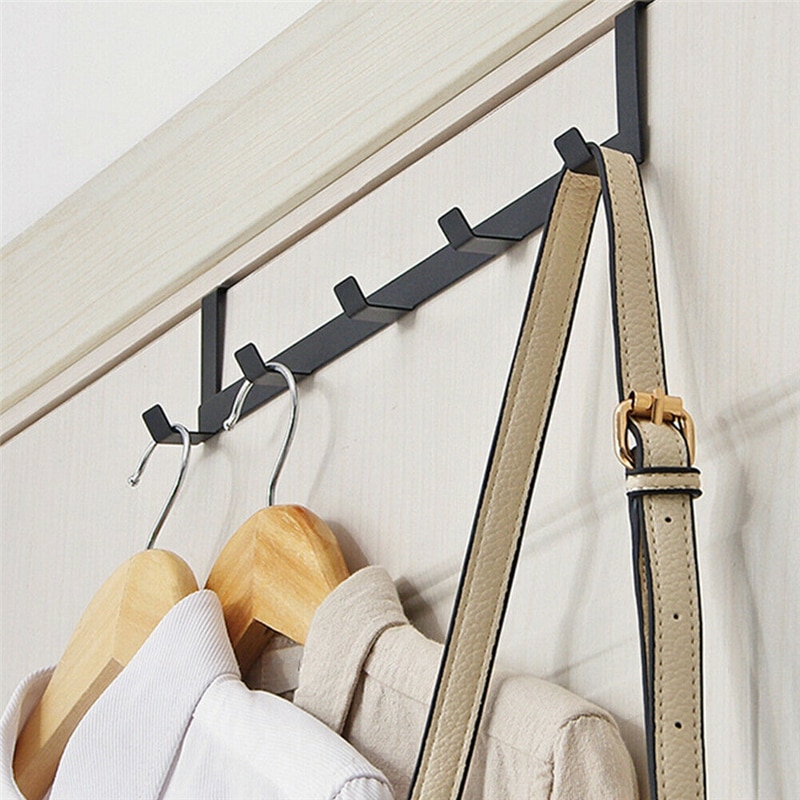 Hooks Over The Door 5 Hooks Home Bathroom Organizer Rack Clothes Coat