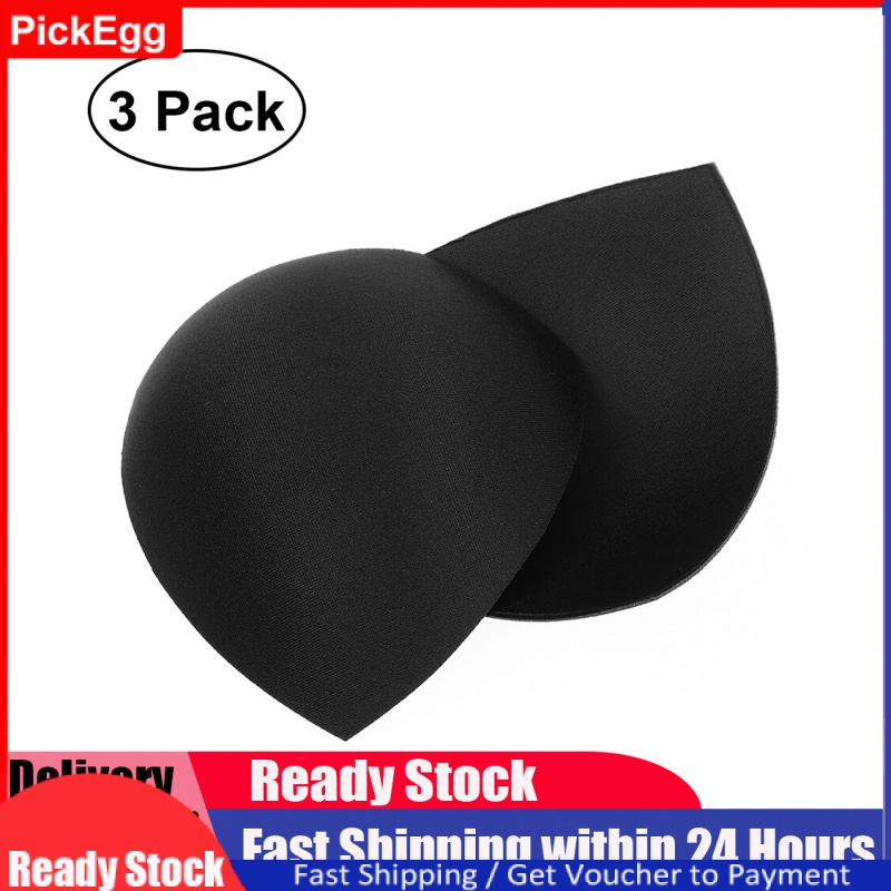 3 Pair Womens Removable Smart Cups Bra Inserts Pads For Swimwear Sports