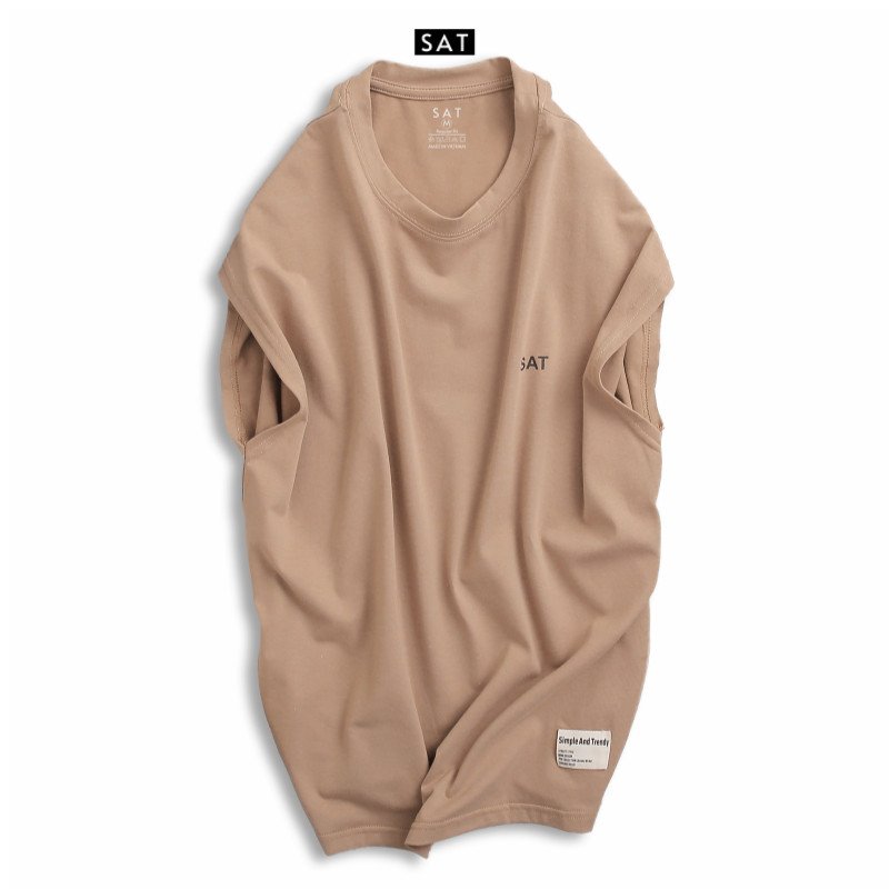 [HCM]Áo Tank Top Trơn SAT Đen Cao Cấp - SAT