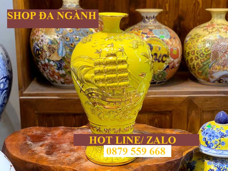 Bình gốm dát vàng đẳng cấp Hoàng Gia