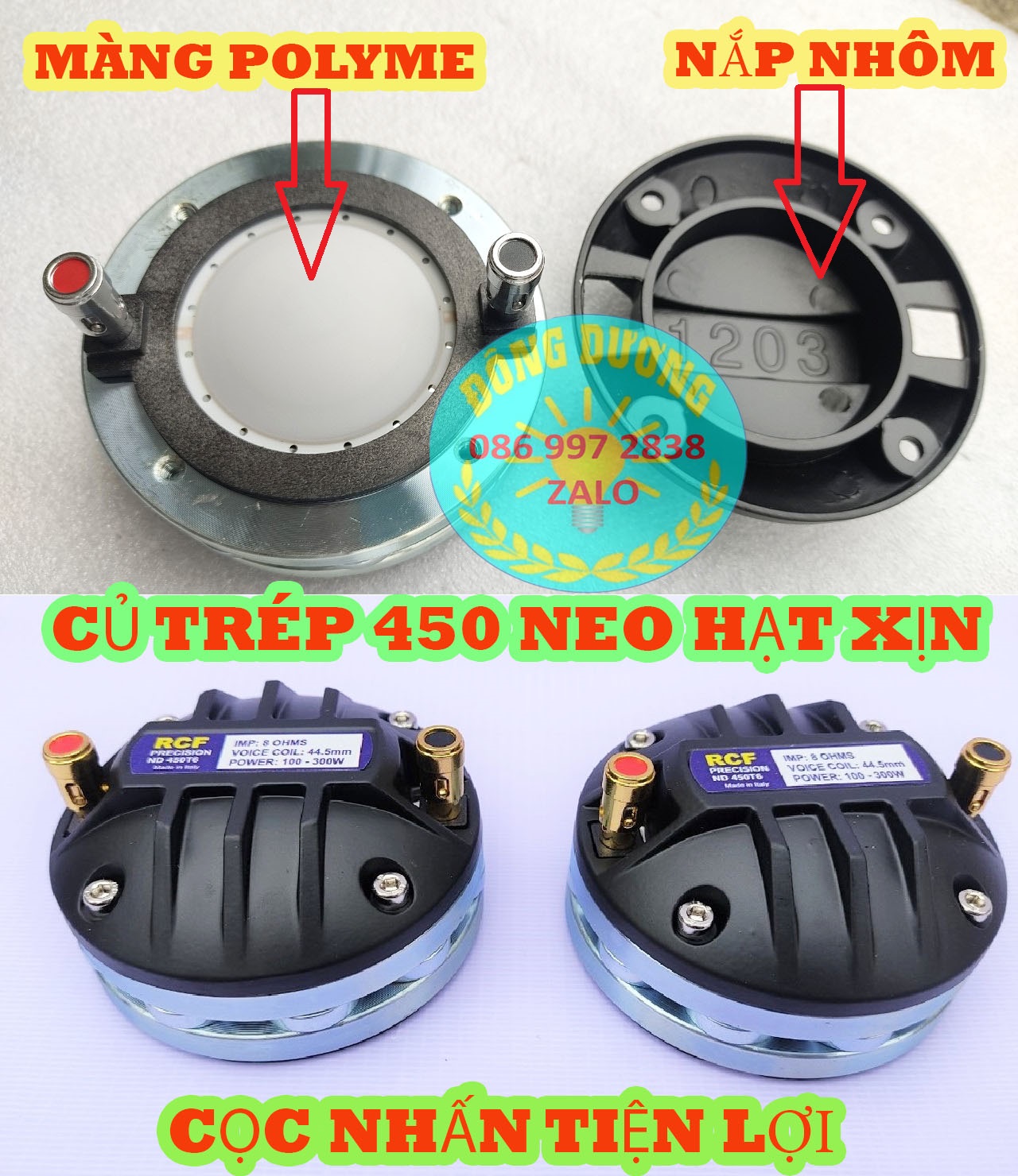LOA TREBLE 450 RCF NEO BI COIL NHÔM DẸT CỌC NHẤN