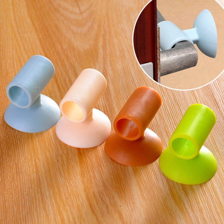 Dụng cụ hít giữ tay nắm cửa, miếng hít giữ cửa silicon shop giao màu ngẫu nhiên