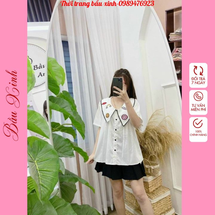 Áo bầu công sở,kiểu dáng thời trang cho mẹ bầu