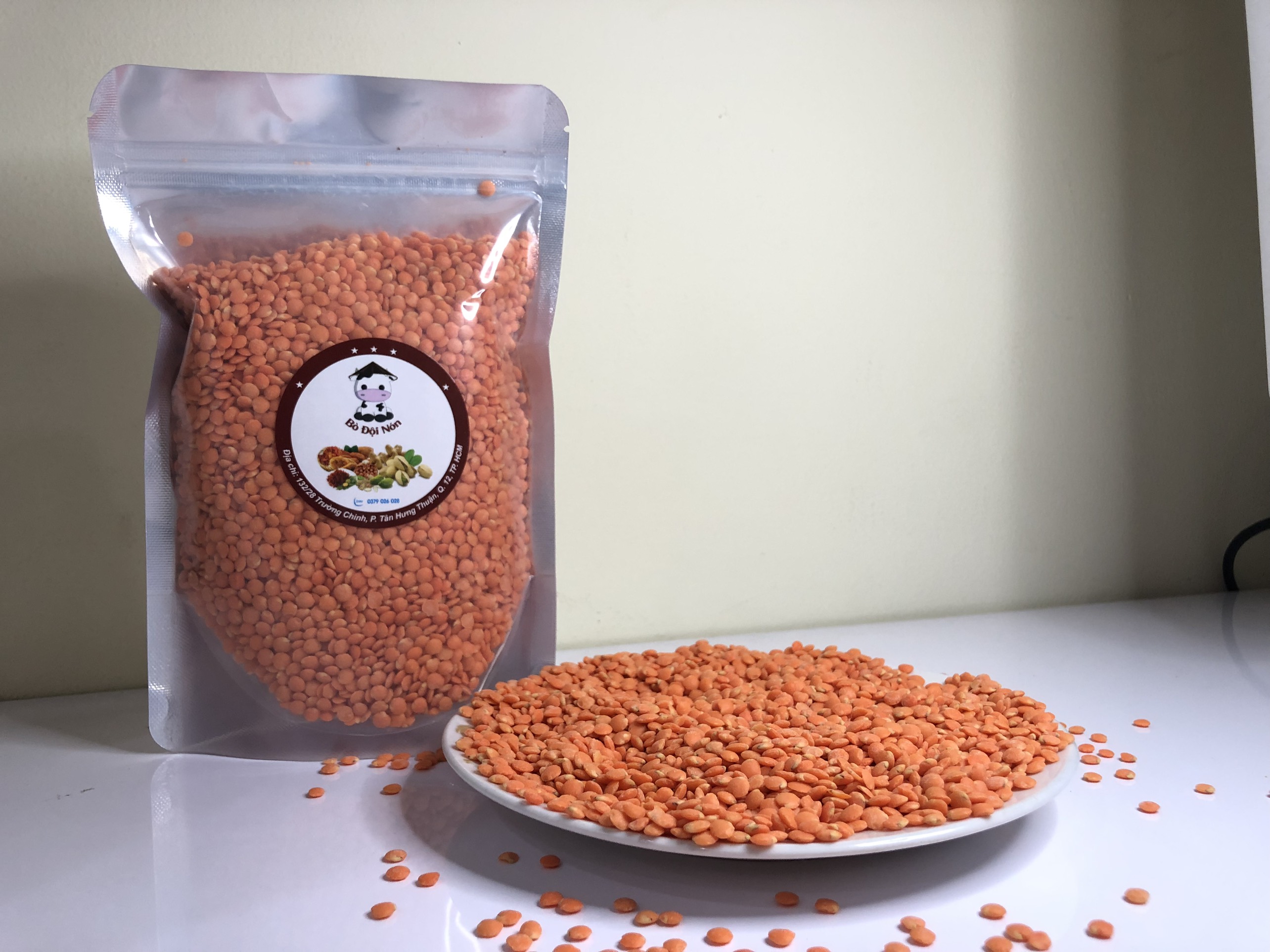 500G ĐẬU LĂNG ĐỎ (HẠT CHƯA CHẾ BIẾN) BÒ ĐỘI NÓN