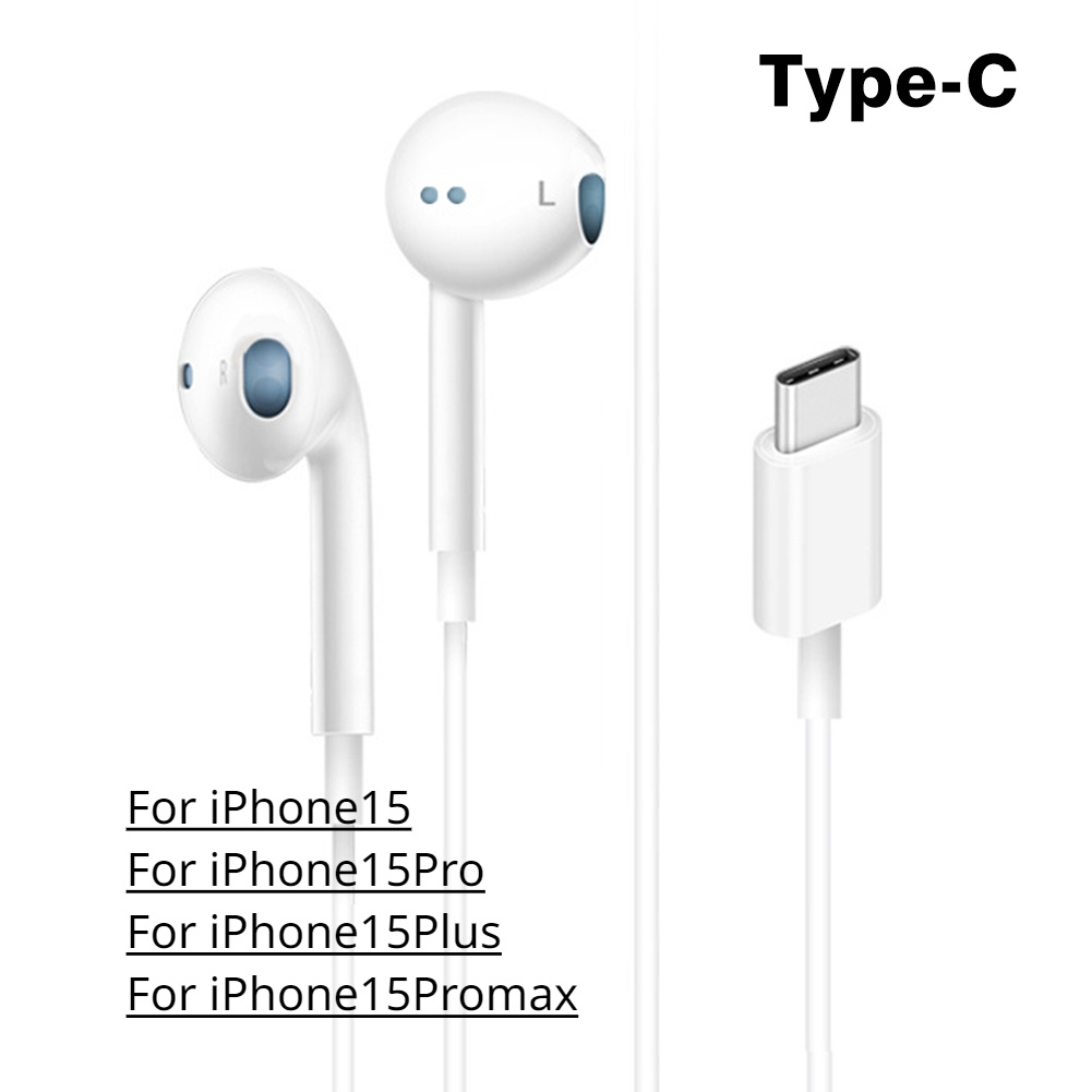 Fs2024 wired headphones for iphone 15 headphones with mic hd stereo earbuds for iphone/usb c