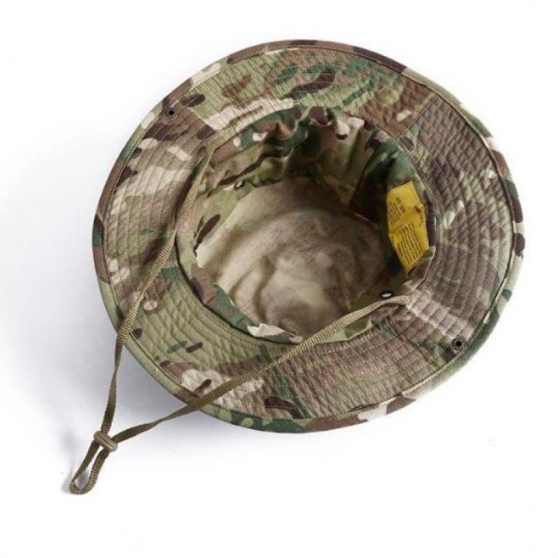 DEUKIO Round brim tactical camouflage outdoor mountaineering camping fishing sun protection fisherman hat camouflage big brim Bennie hat