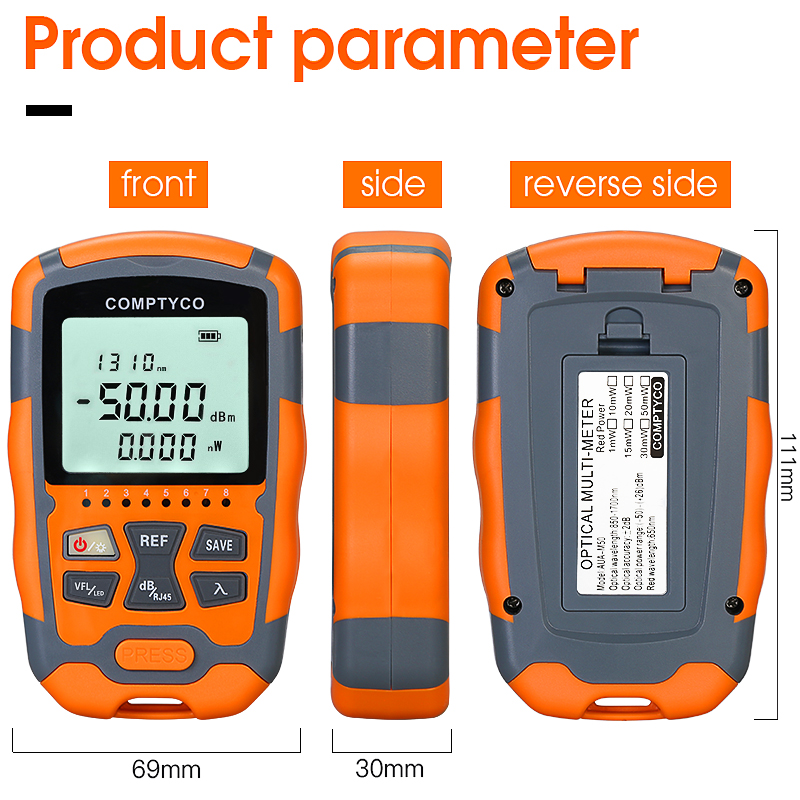 COMPTYCO AUA-M50 Mini 4 in 1 Multifunction Optical Power Meter Visual Fault Locator Network Cable Test optical fiber tester