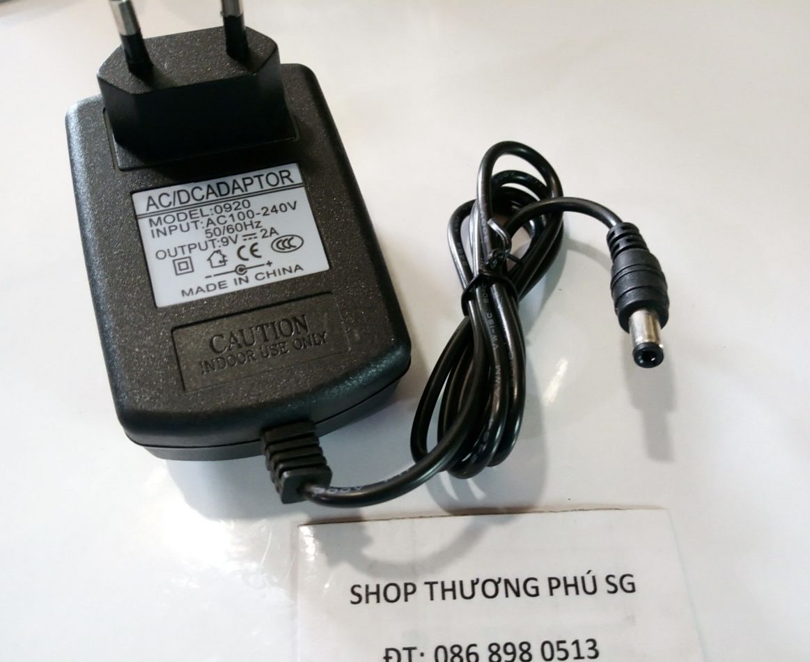 Adapter DC 9V - 2A (Đầu lớn - Chân cắm 5.5mm X 2.1 -- 2.5mm)