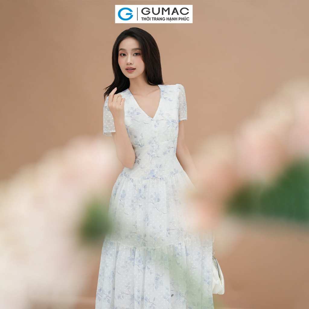 [8.7 - 9.7 |Voucher 8-12%] Đầm xòe rã tầng thời trang GUMAC DE05022