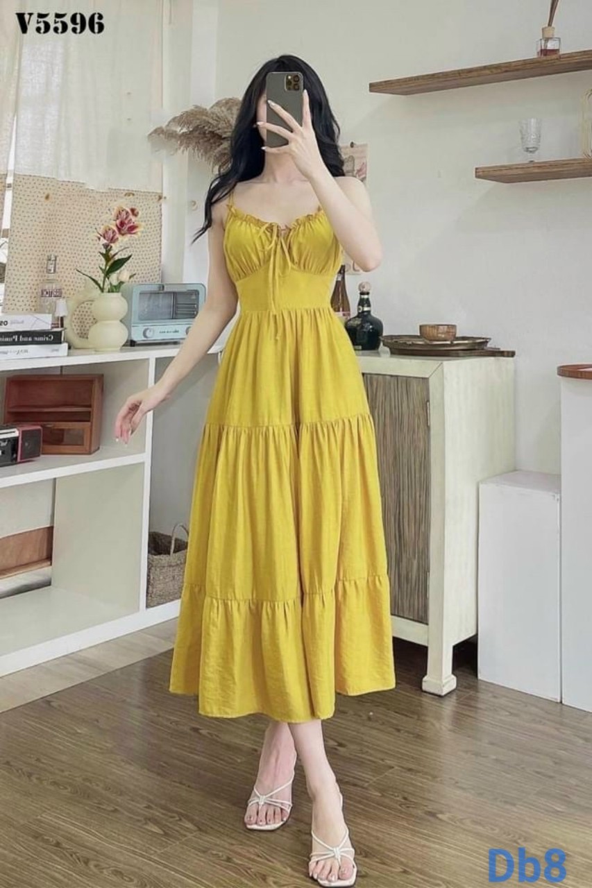 Đầm lụa hàng cao cấp đủ màu xinh lung linh ld22