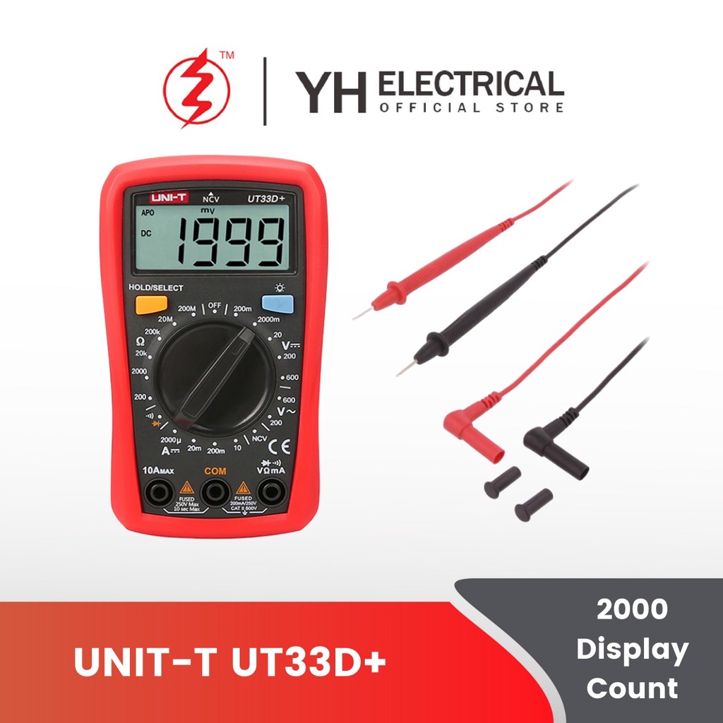 UNI-T LCD UT33D+ Palm Size Digital Multimeter | Lazada