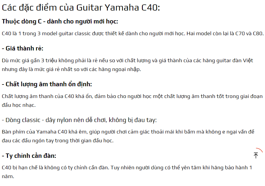 Đàn Guitar Yamaha C40 Chính hãng