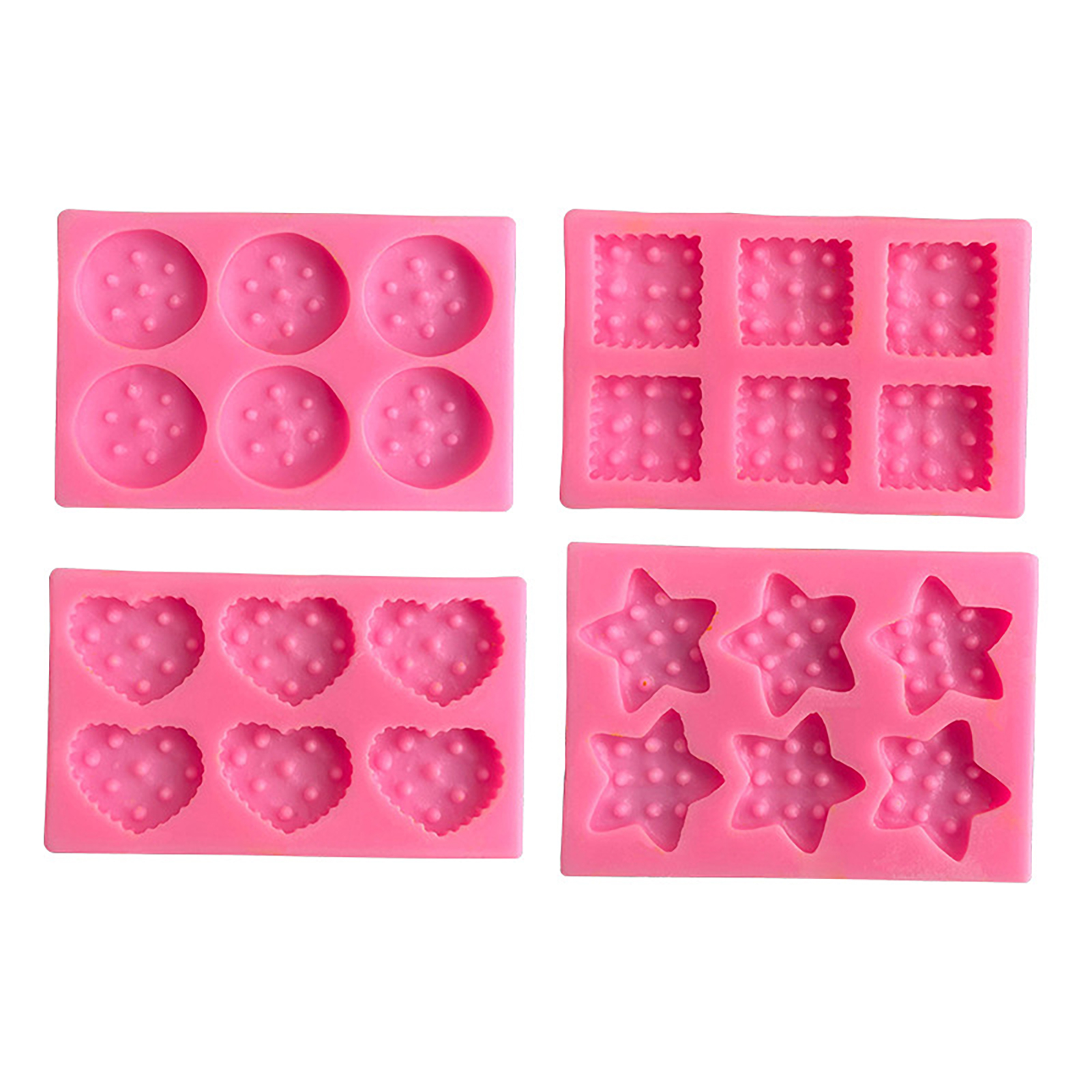 Terylin Star Shape Cookie Mold Square Cookie Mold Silicone Cookie Mold Set Easy Release Baking Molds for Fondant Cake Chocolate Candy and More Kitchen Supplies for Creative Treats Round Square Star