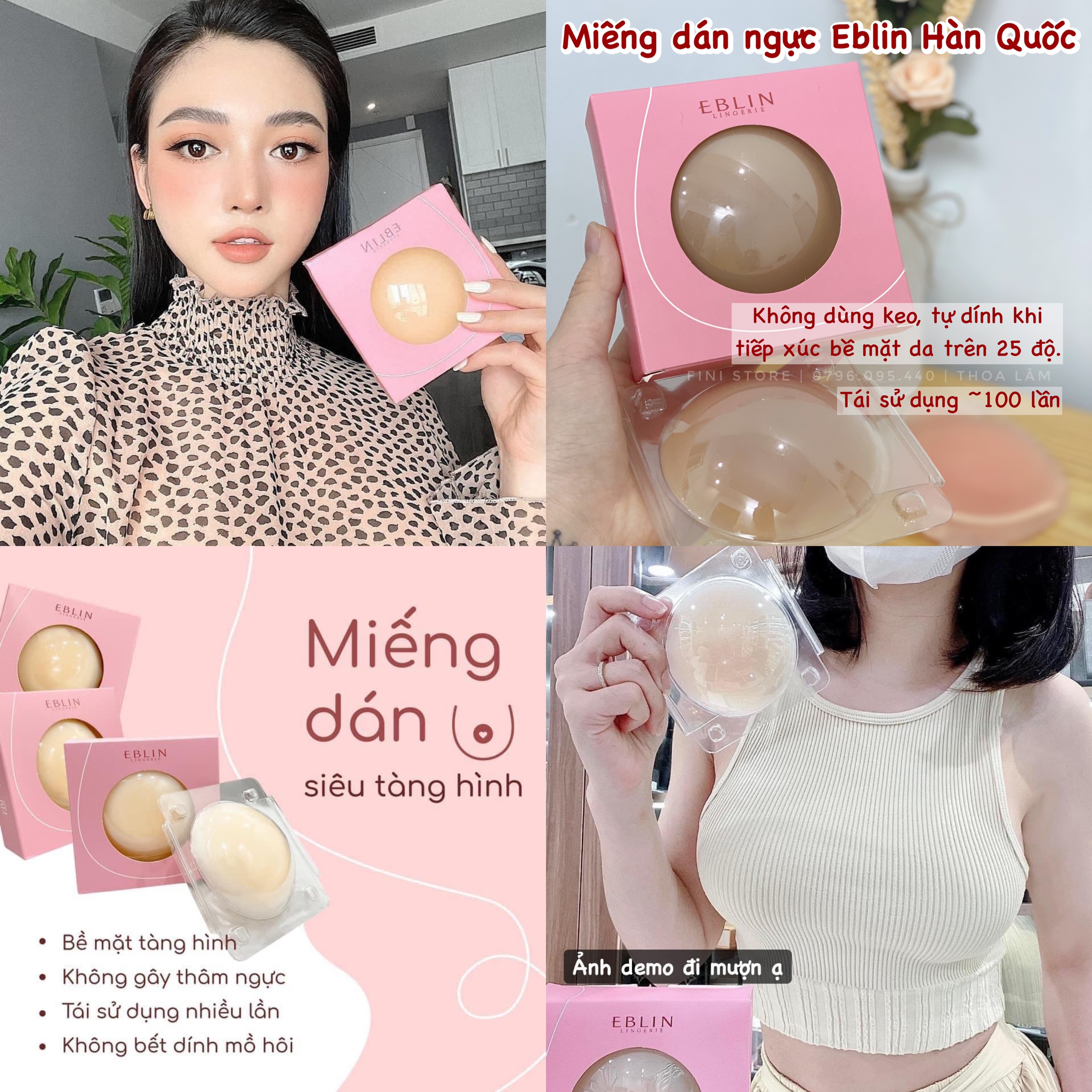 Miếng dán ngực , dán ti EBLIN HÀN QUỐC