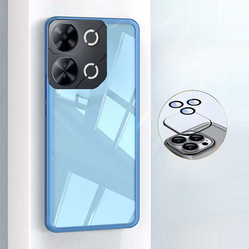 For itel P65 Case Camera Protection Semi Transparent Soft Silicone Shockproof with Lens Protector Films for itel P65 Back Cover. 