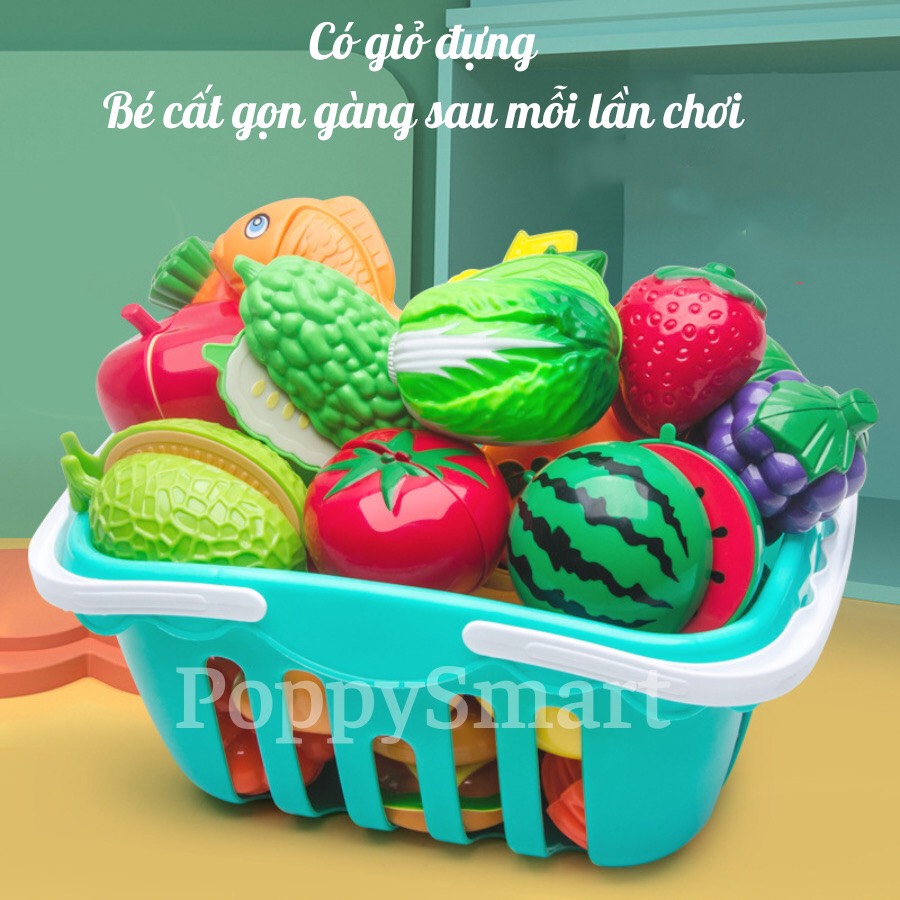 ĐỒ CHƠI CẮT HOA QUẢ, GIỎ CẮT HOA QUẢ 30 CHI TIẾT