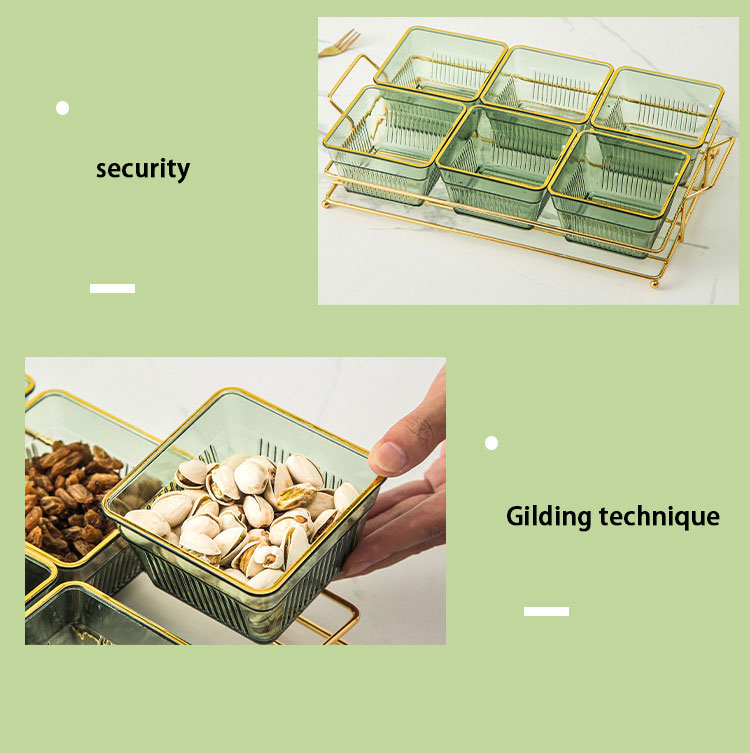 Transparent frame dried fruit bowl fruit bowl nut dried fruit bowl snack tray storage box tea snacks.