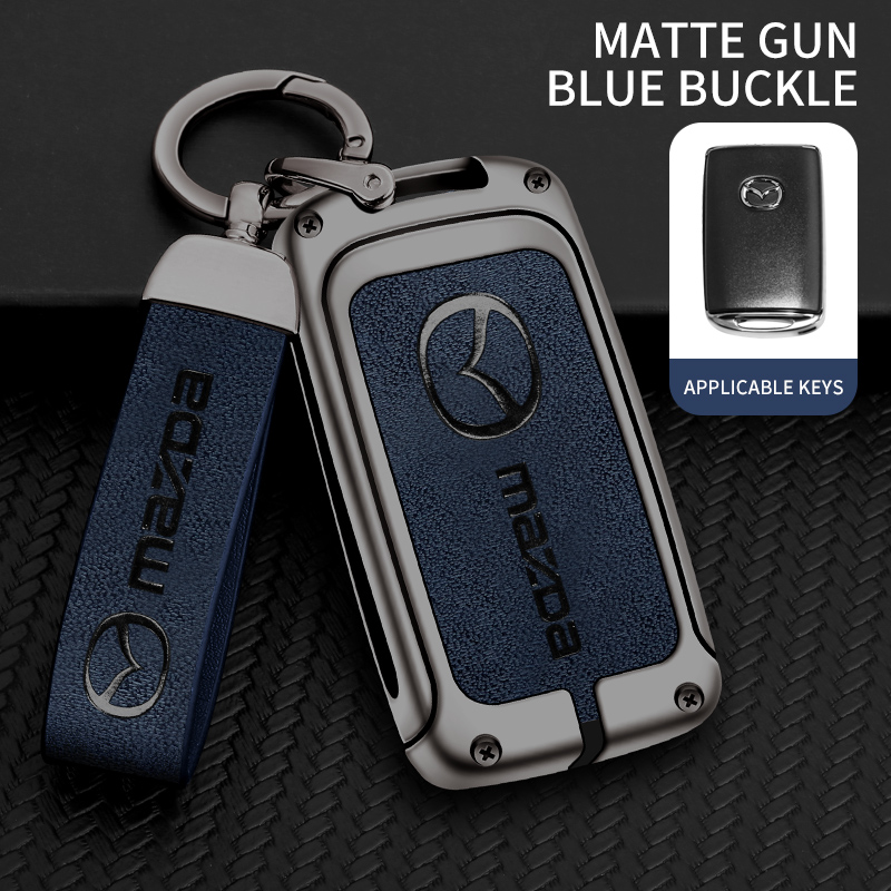 For mazda cx5 cx-5 cx3 cx30 mazda 2 mazda 3 mazda 6 high quality handmade keyless remote zinc alloy+ leather car key cover casing