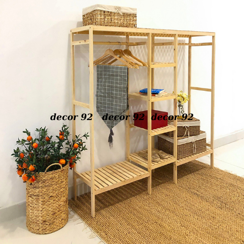 Kệ treo quần áo,tủ treo quần áo( gỗ thông )