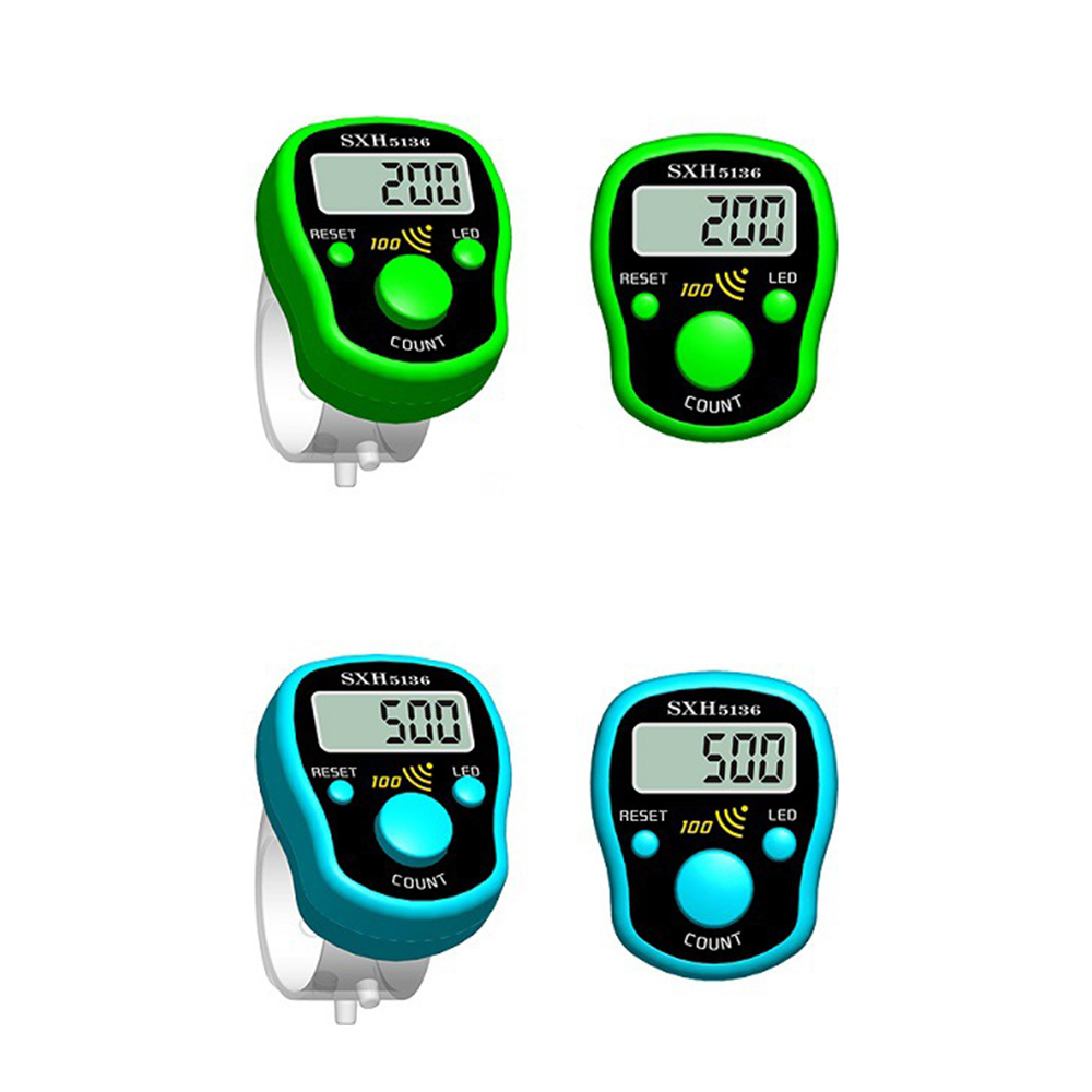 DIPPRUN Finger Counter SXH5136 Finger Ring Electronic Counter LED Nightlight Counter(Color Random)