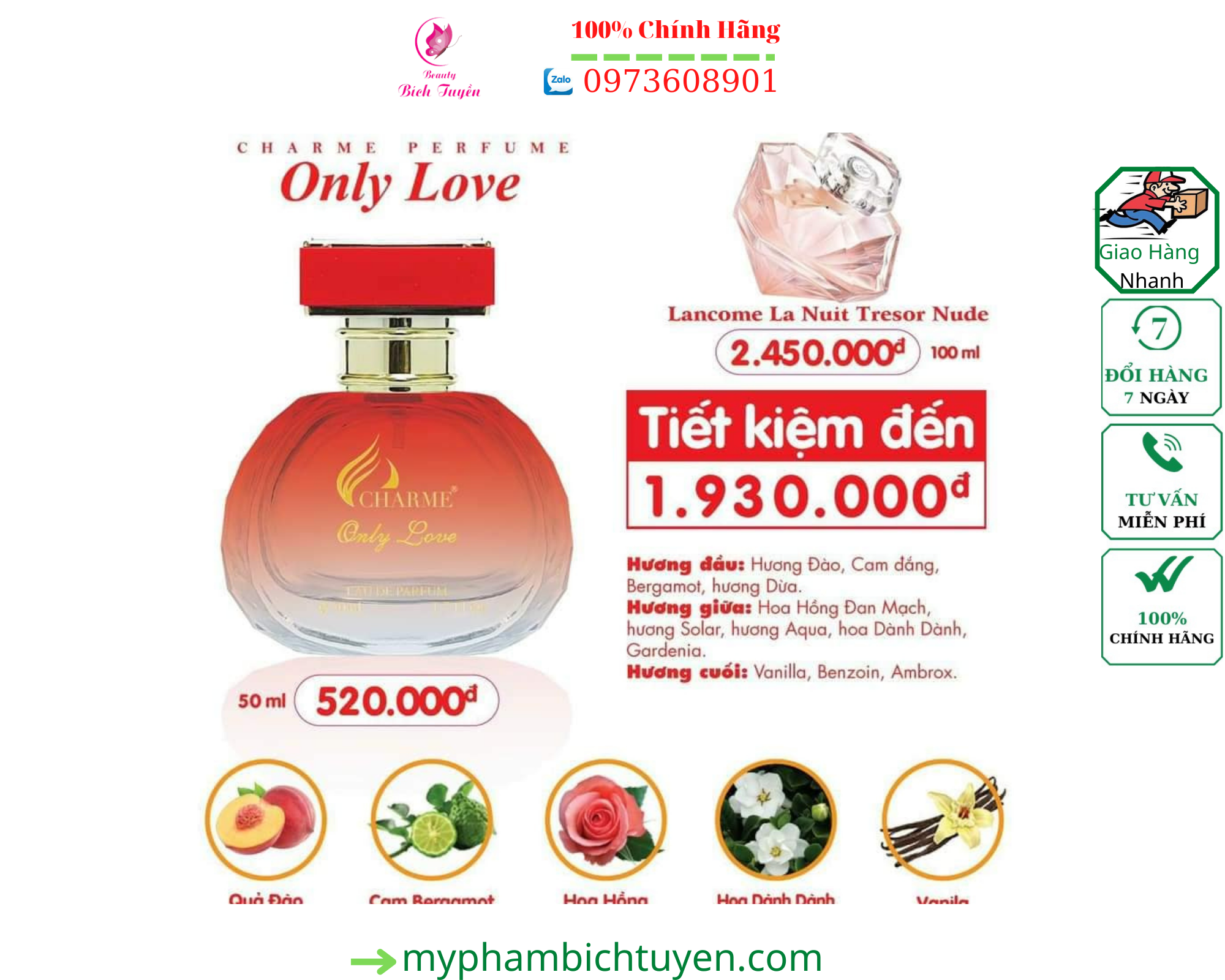 Nước hoa CHARME_ONLY LOVE FOR HER 50ml