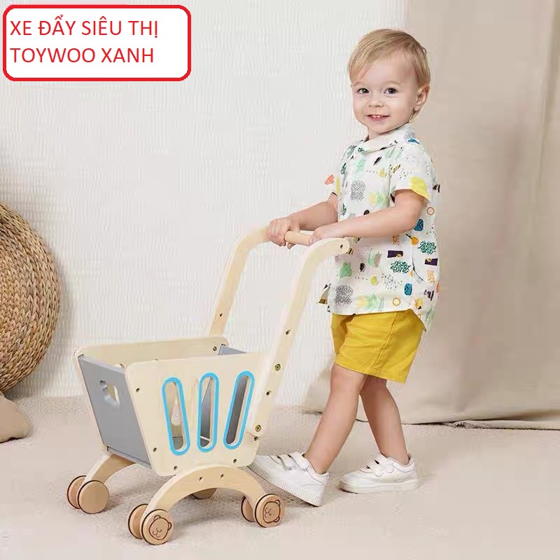 Đồ chơi xe đẩy siêu thị bằng gỗ  cho bé( nhiều mẫu)