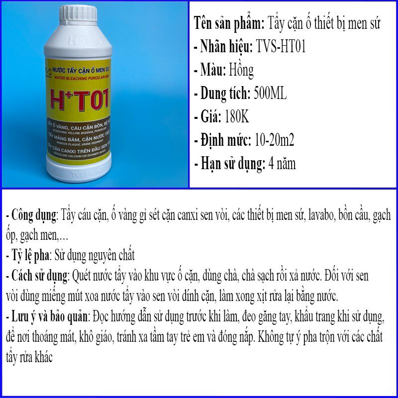 Tẩy gốm sứ-bồn cầu HT01-500ml