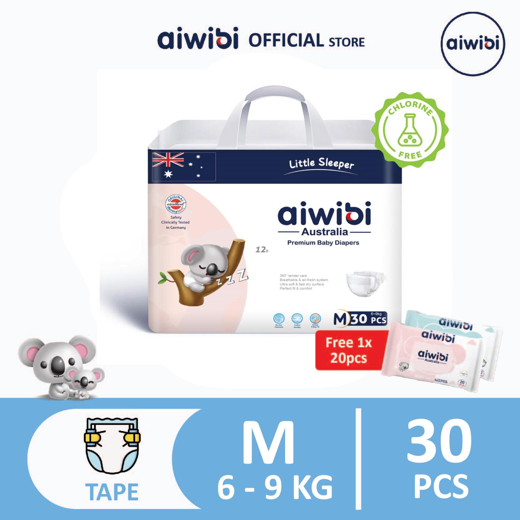 Aiwibi Premium Natural Pant Diaper 12 - M / L / XL / XXL (Single Pack ...