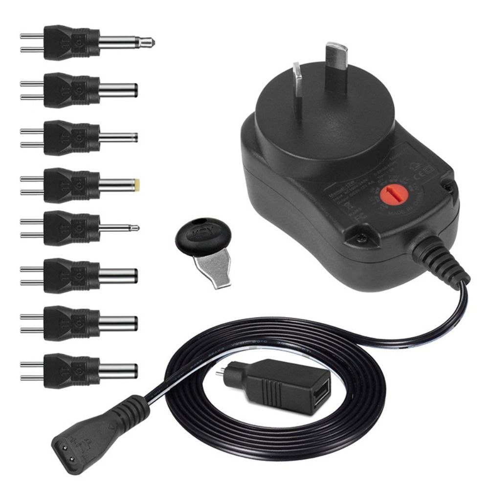 XHY98250 Durable Adaptor Charger With Female 7 Plug AC To DC Plug Adjustable Transformer Reverse Polarity Power Adapter