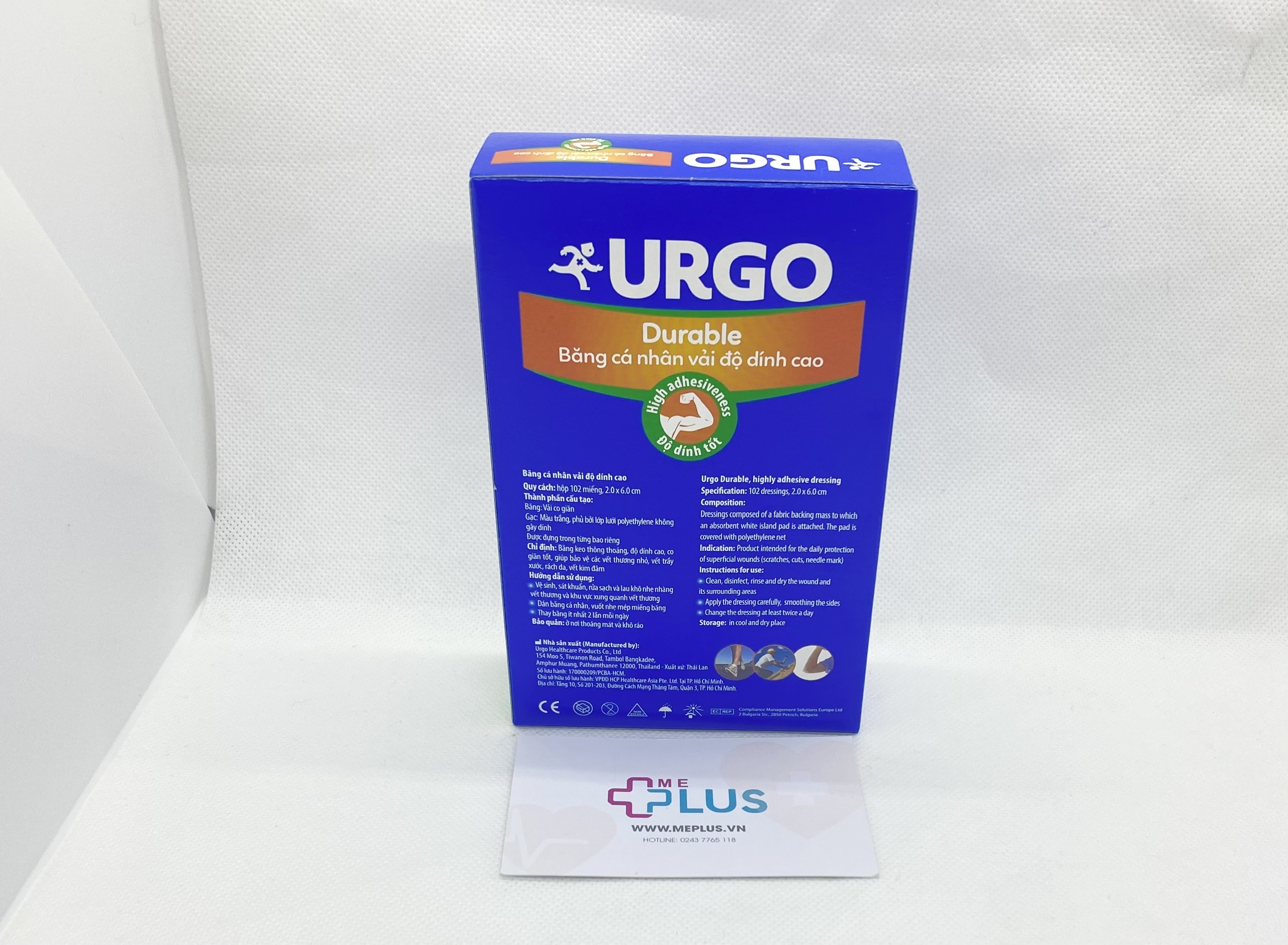 Băng cá nhân URGO Durable có độ dính cao (Hộp 20 miếng)