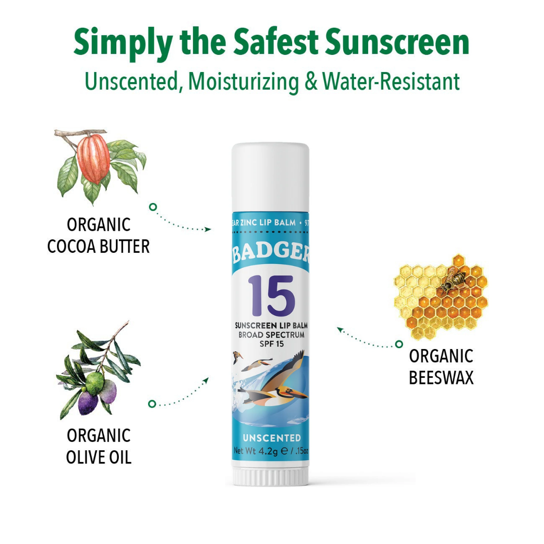 Son dưỡng môi BADGER chống nắng SPF 15 – 4.2g