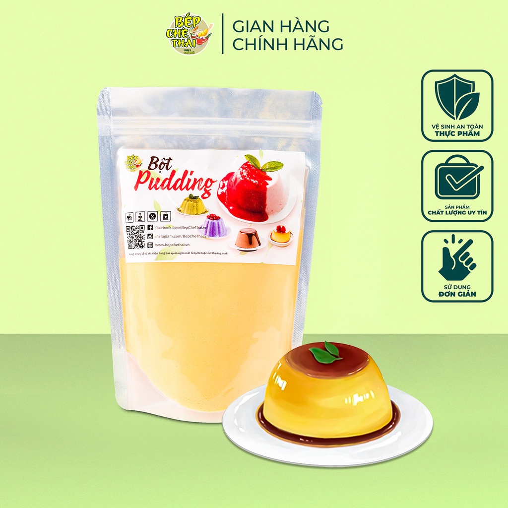 Set Làm Pudding Trứng, Dâu, Socola, Khoai Môn,matcha Bếp Chè Thái